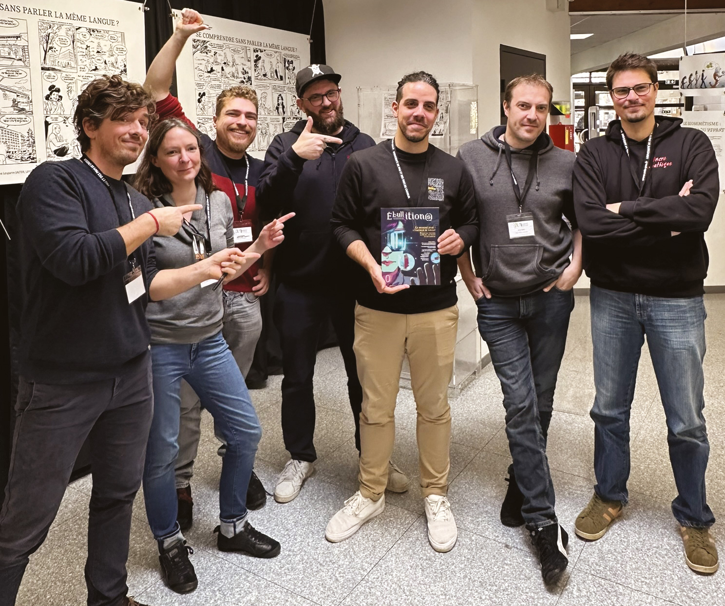 Vincent Lefebvre, animateur et illustrateur - Julie Besombes, dessinatrice de presse du duo Plop & KanKr - Baptiste Daspet, auteur et illustrateur - Cédric Mayen, scénariste de bande dessinée - Thomas Ferreira, assistant d’édition aux PUPPA - Simon Baert, dessinateur de presse du duo Plop & KanKr - Fabien Nappey, dessinateur - ©Dir. de la communication